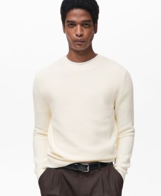 MANGO - Men's Cotton Braided Sweater