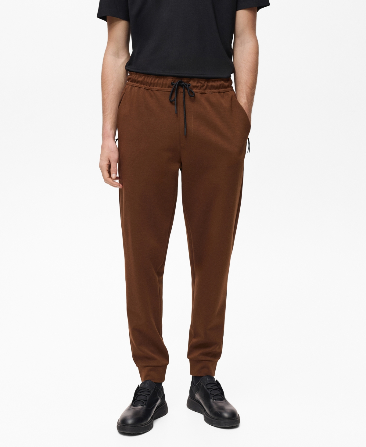 Mango Comfort Joggers In Burnt Orange