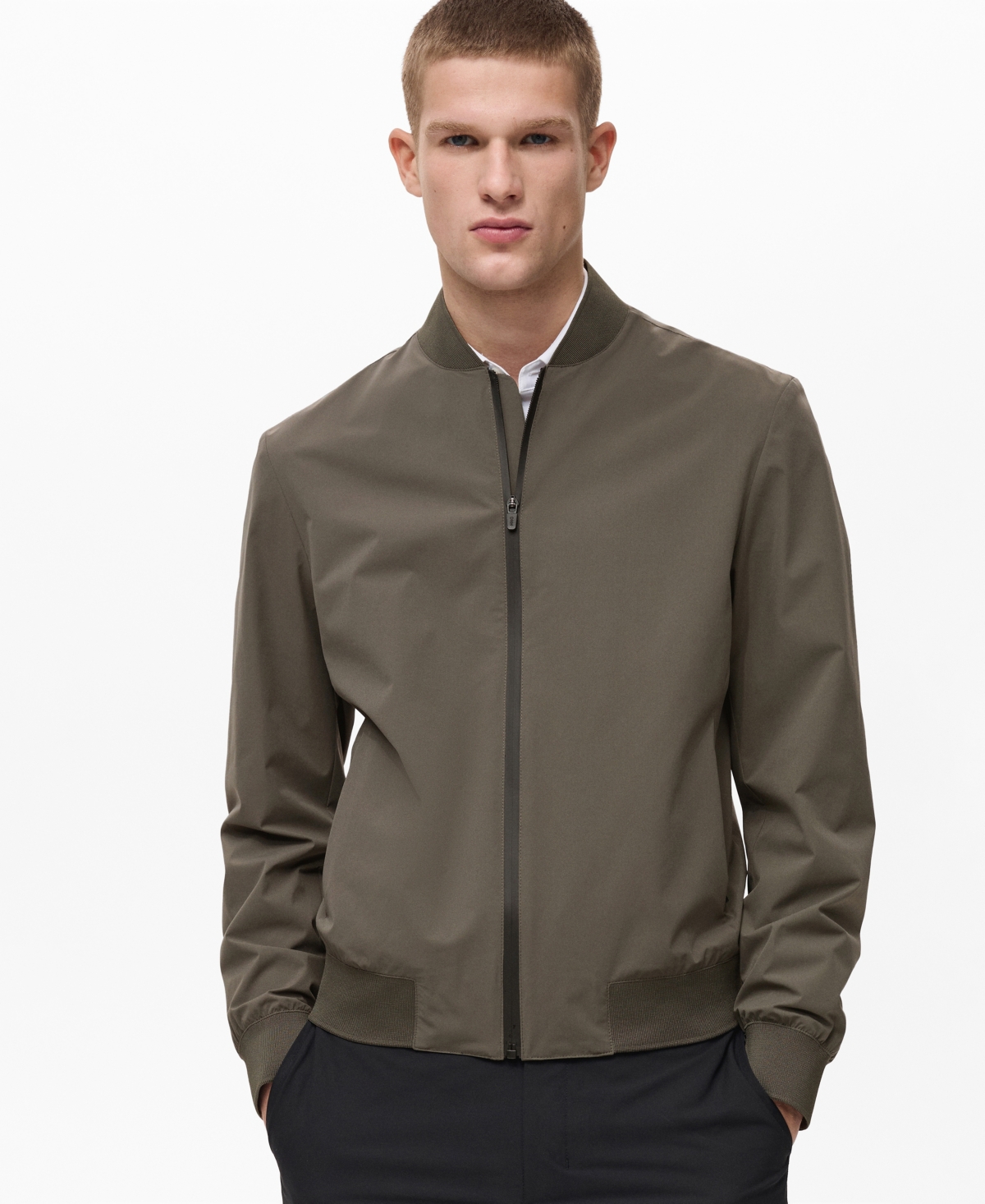 Men's Coolmax Technology Waterproof Bomber Jacket - Medium Green