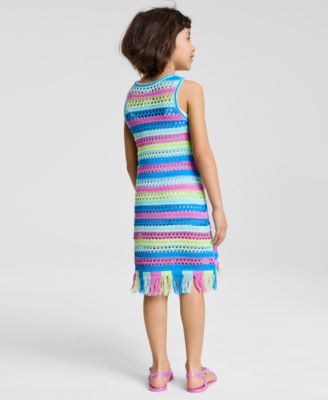 Toddler and Little Girls Crochet With Fringe Hem Dress