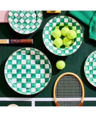 Emerald Check Dinner Plate