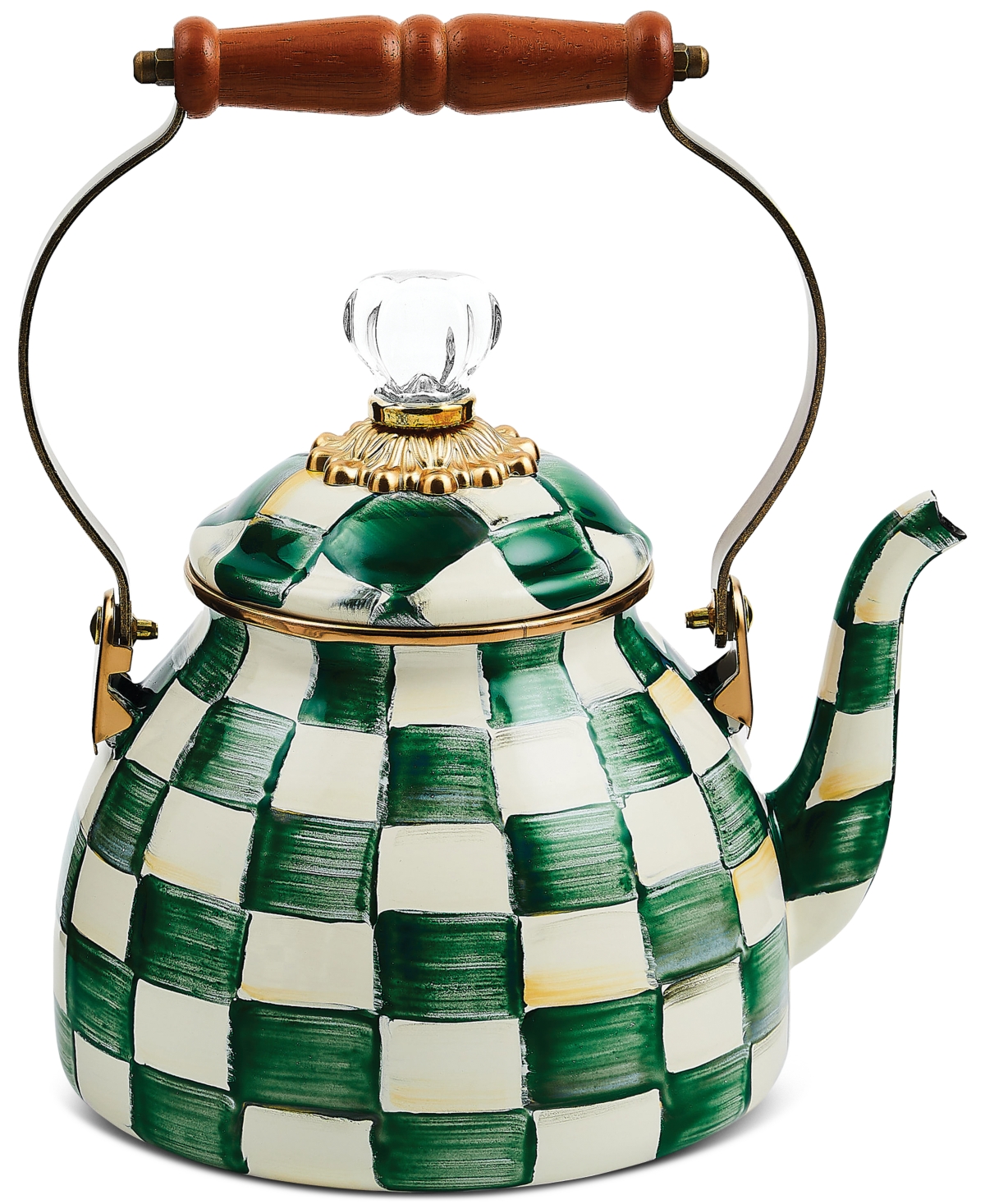 Mackenzie-childs Emerald Check 2-qt. Tea Kettle