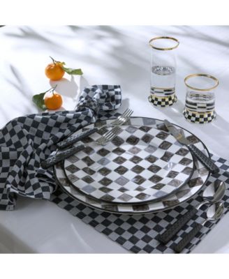 Black Check Napkins, Set of 4