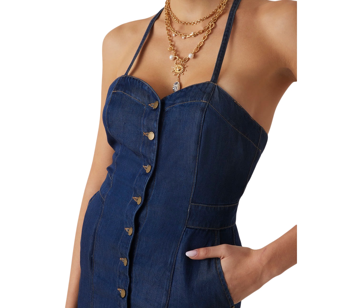 Guess Women's Edna Button-front Denim Midi Dress