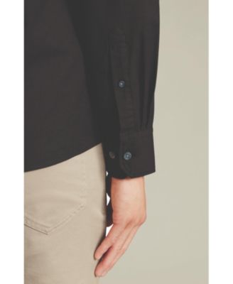 Men's Collarless Stretch Washed Oxford