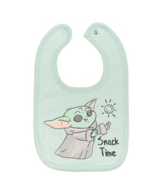 Starwars Baby Boys Mandalorian Yoda Layette Set Bodysuit Pant Bib Hat