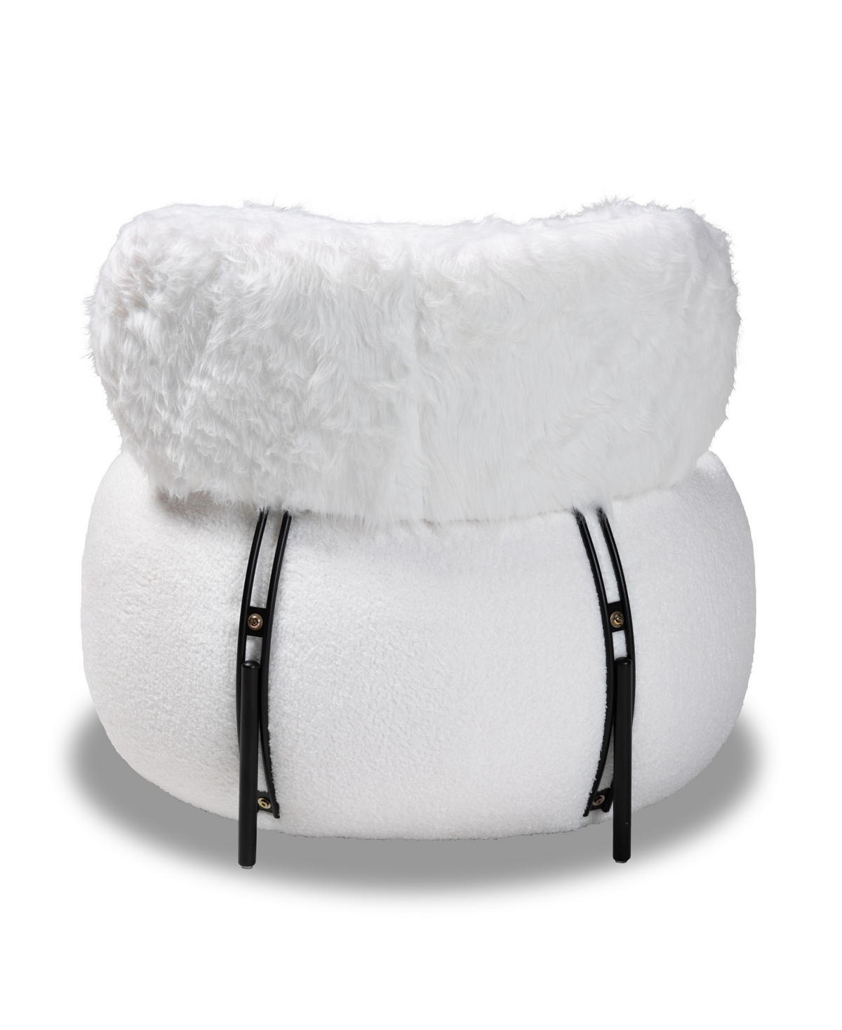 Baxton Studio Tayla Upholstered Accent Chair In White,black