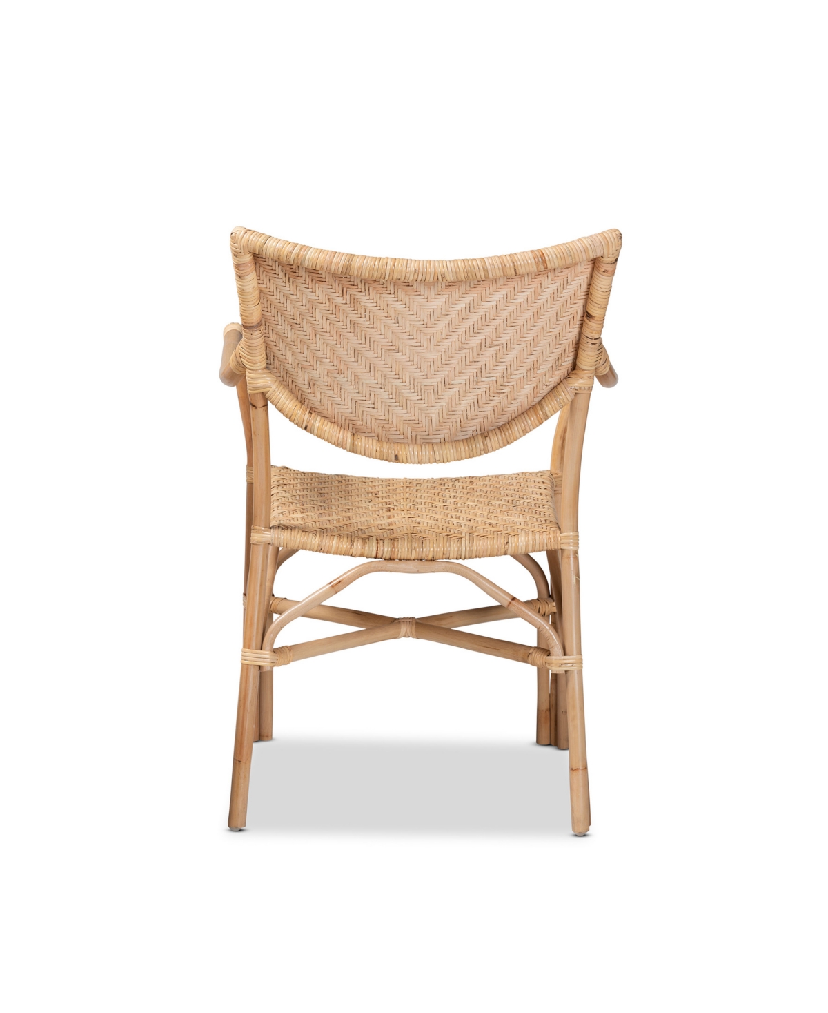 Bali & Pari Damani Modern Bohemian Natural Brown Finished Rattan Dining Chair In Natural Brown