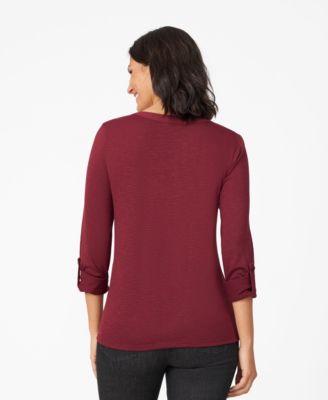 Women's Pintuck Pleat Henley Top