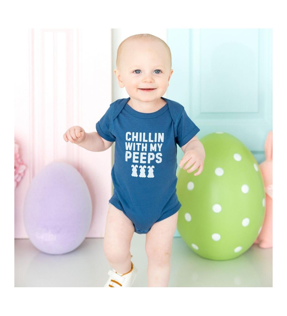 Sweet Wink Baby Boys Chillin With My Peeps Easter Short Sleeve Bodysuit