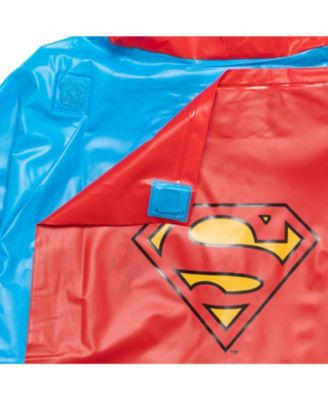 Boys DC Comics Superman Batman Waterproof Rain Jacket Cape and Umbrella 3 Piece Set to