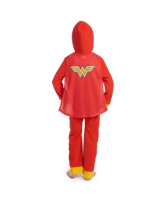 Toddler Girls DC Comics Zip Up Costume Pajama Coverall and Cape