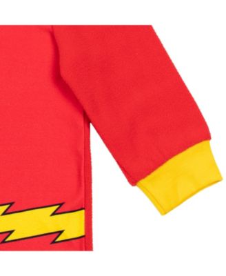 Toddler Boys DC Comics Zip Up Pajama Coverall Cape and Mask 3 Piece Costume Set