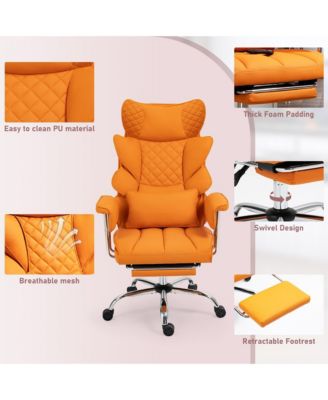 8-Point Massage Gaming Chair, Ergonomic Office Chair, 500lbs Weight Capacity, Adjustable Backrest 90&deg;-135&deg;, Adjustable Backrest and Footrest