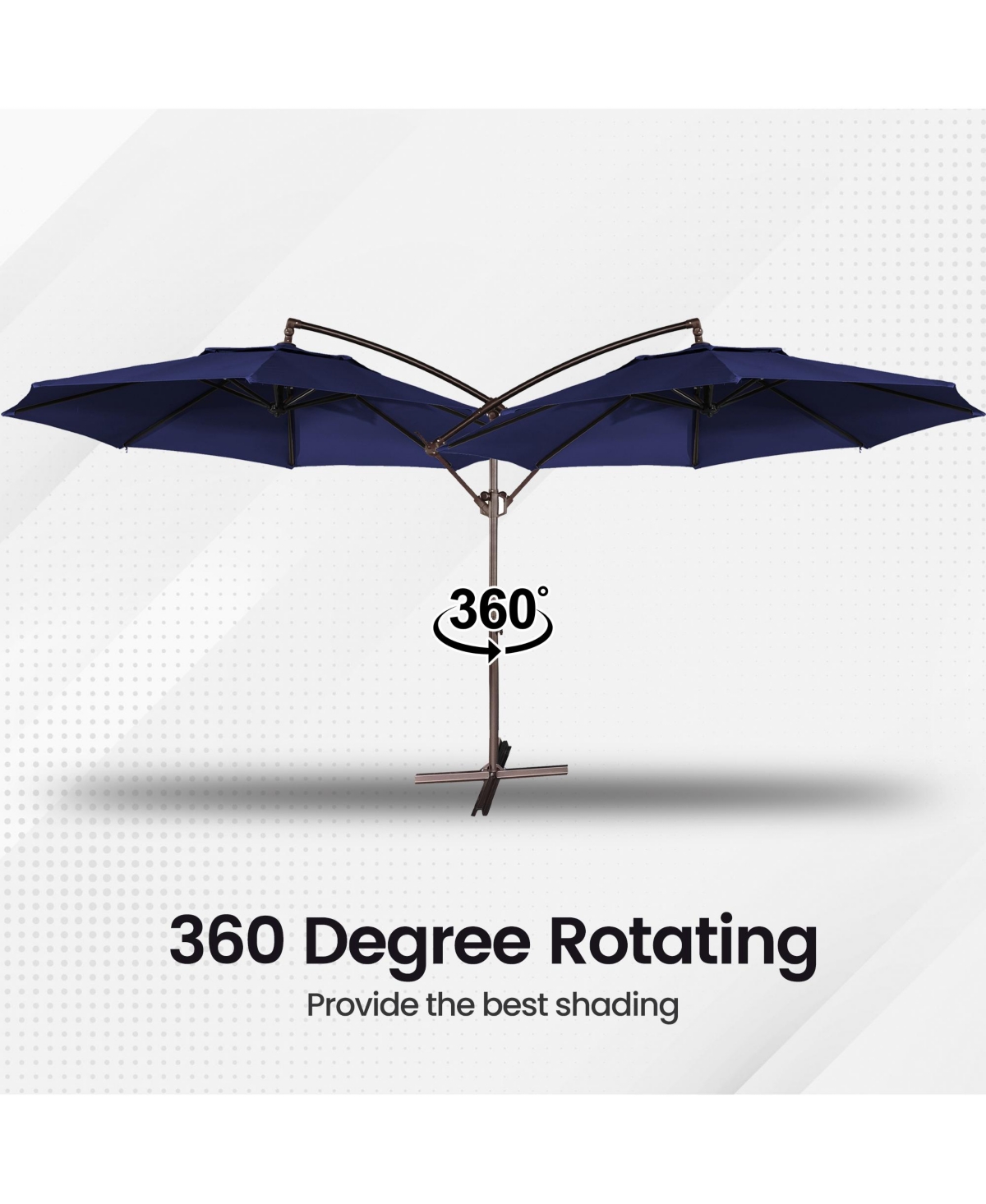 Mondawe 11ft Cantilever/Offset Hanging Patio Umbrella with Solar Light Included