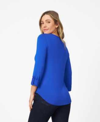 Women's Lace Trim Henley Top