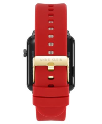 Women's Connect It Stellar Smartwatch with Gold-Tone Stainless Steel Mesh and Red Silicone Band, 45mm