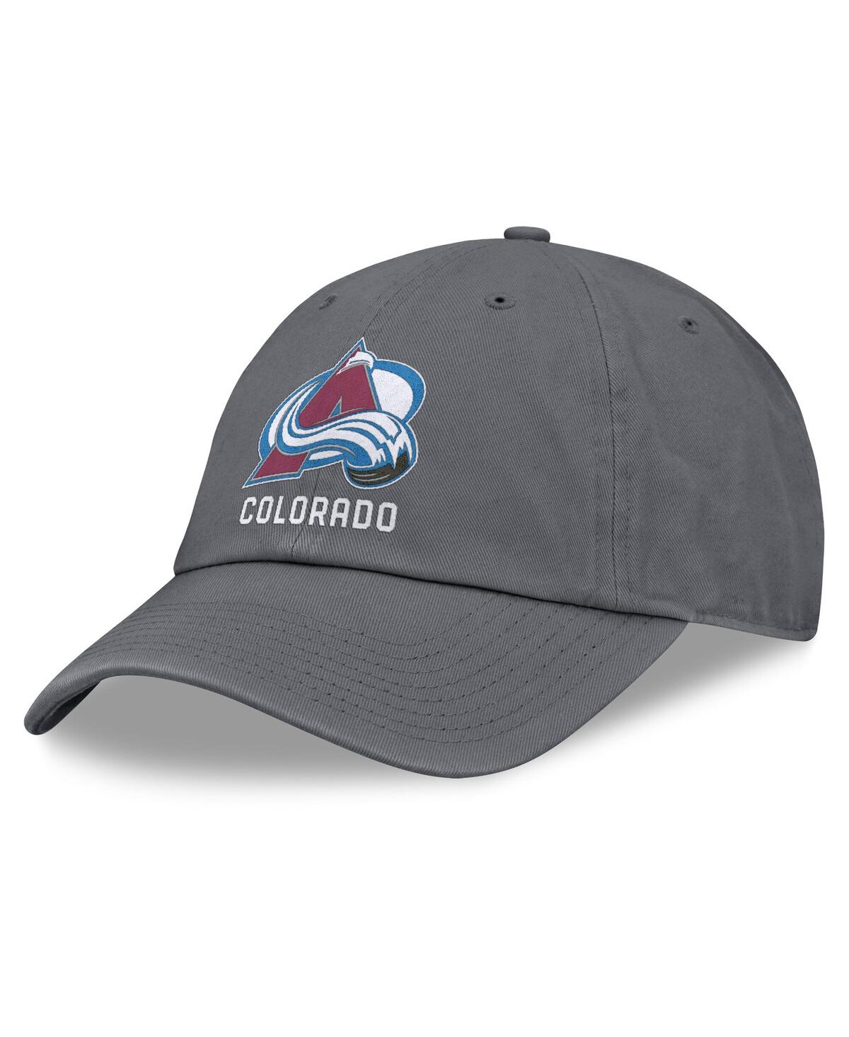 Fanatics Men's Charcoal Colorado Avalanche Washed Adjustable Hat In Charcoal