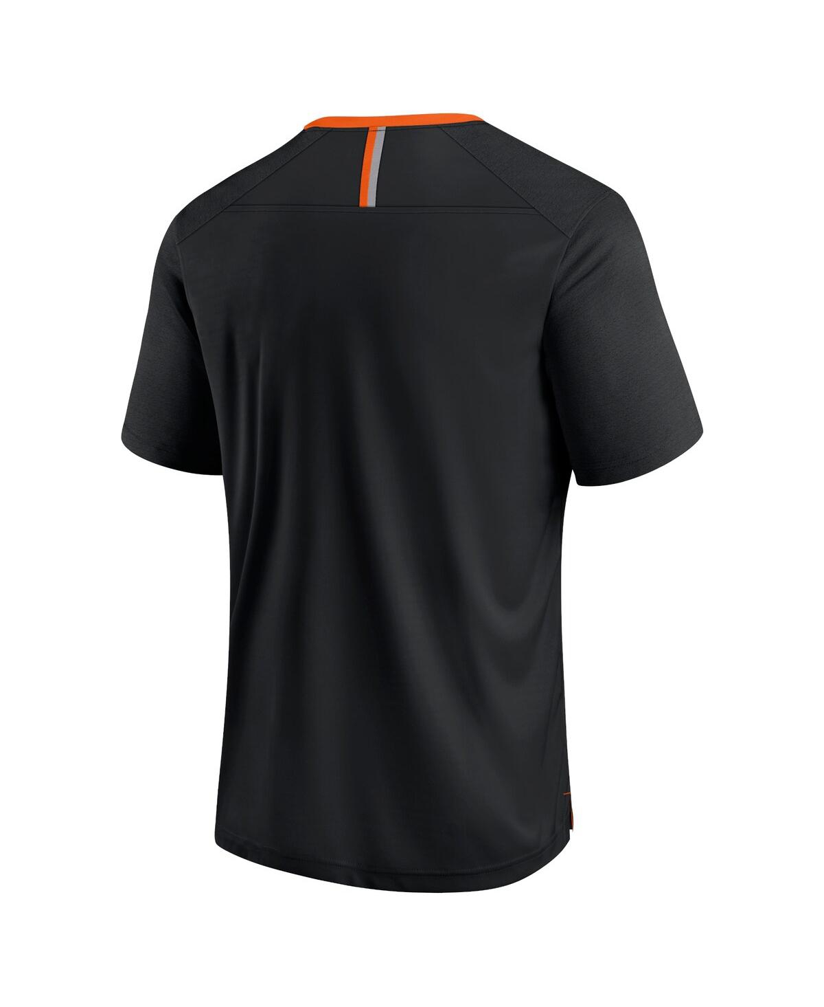 Fanatics Men's Black Cincinnati Bengals Defender Fade Slant T-shirt In Black,orange