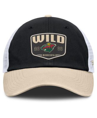 Men's Black Minnesota Wild Fundamental One-Time Trucker Adjustable Hat