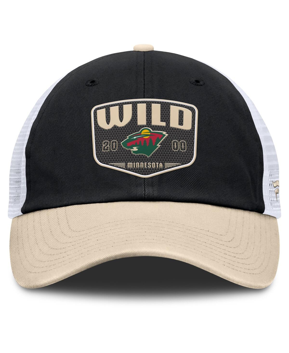 Fanatics Men's Black Minnesota Wild Fundamental One-Time Trucker Adjustable Hat