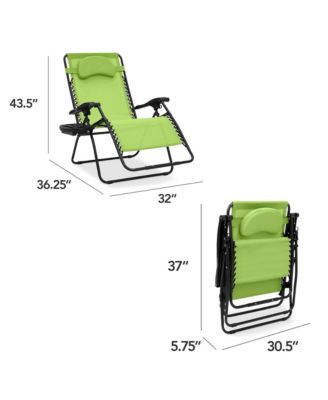 Oversized Zero Gravity Chair, Folding Outdoor Patio Recliner w/ Cup Holder
