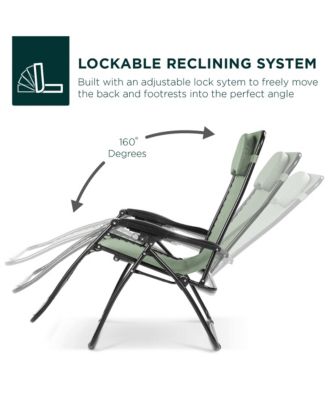 Oversized Zero Gravity Chair, Folding Outdoor Patio Recliner w/ Cup Holder