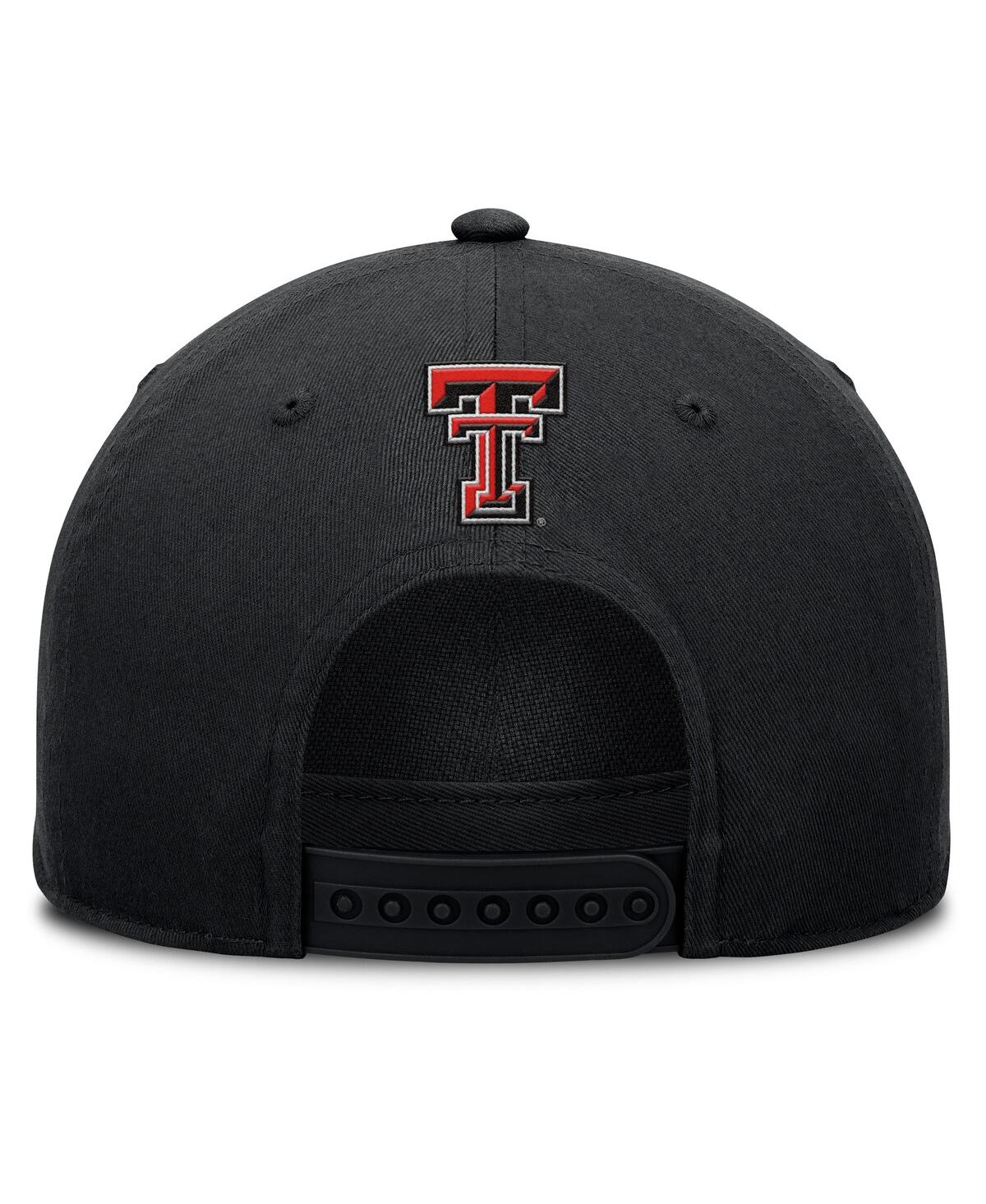 Fanatics Men's Black Texas Tech Red Raiders Foul Ball Rope Adjustable Hat In Black