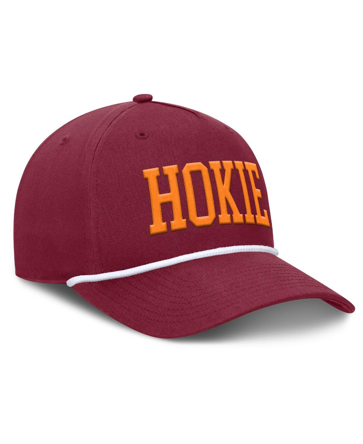 Fanatics Men's Maroon Virginia Tech Hokies Foul Ball Rope Adjustable Hat In Maroon