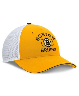 Fanatics - Men's Gold/White Boston Bruins Authentic Pro Rink Trucker Hat