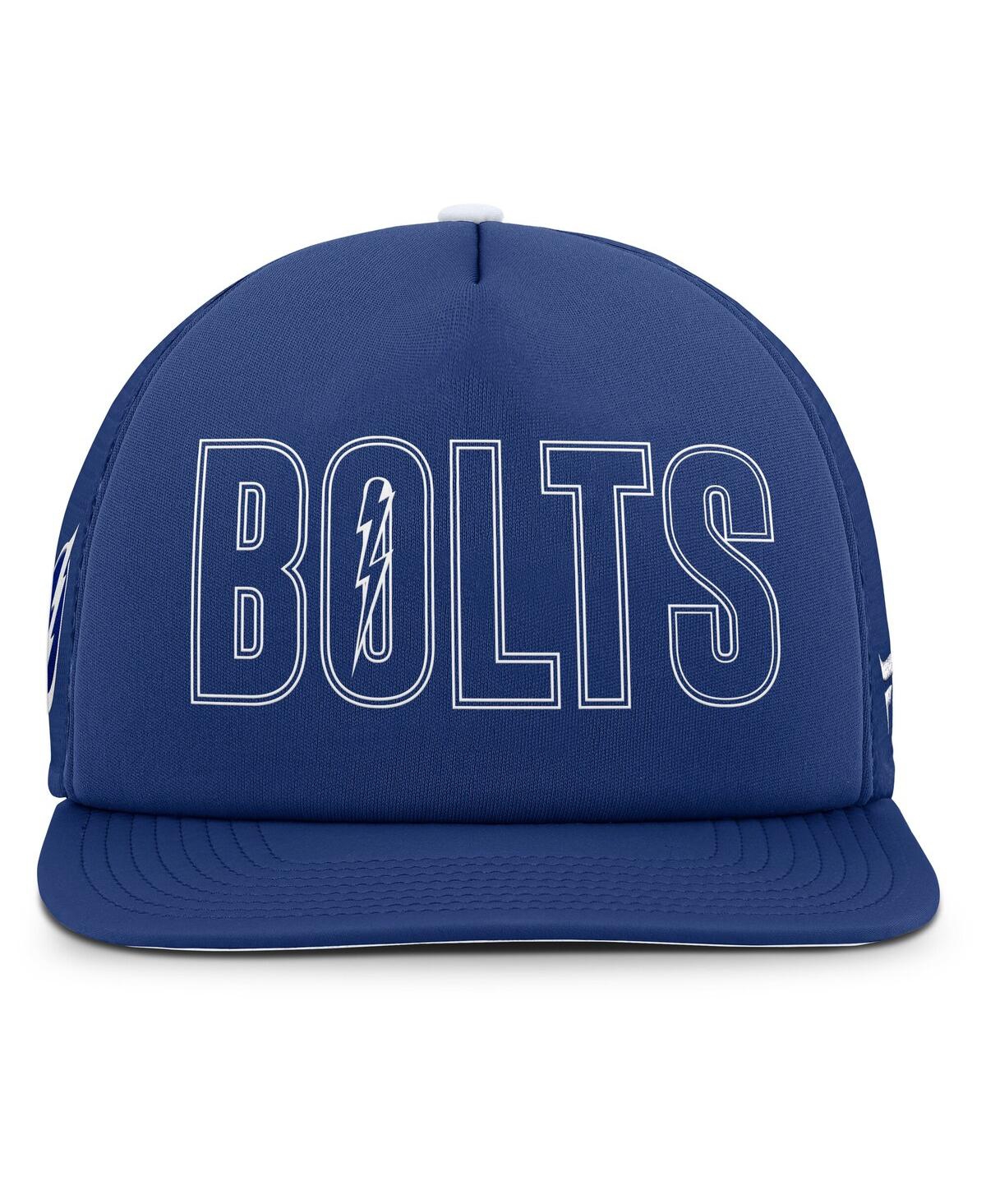 Fanatics Men's Blue/white Tampa Bay Lightning Authentic Pro Hometown Rink Foam Trucker Snapback Hat In Blue,white