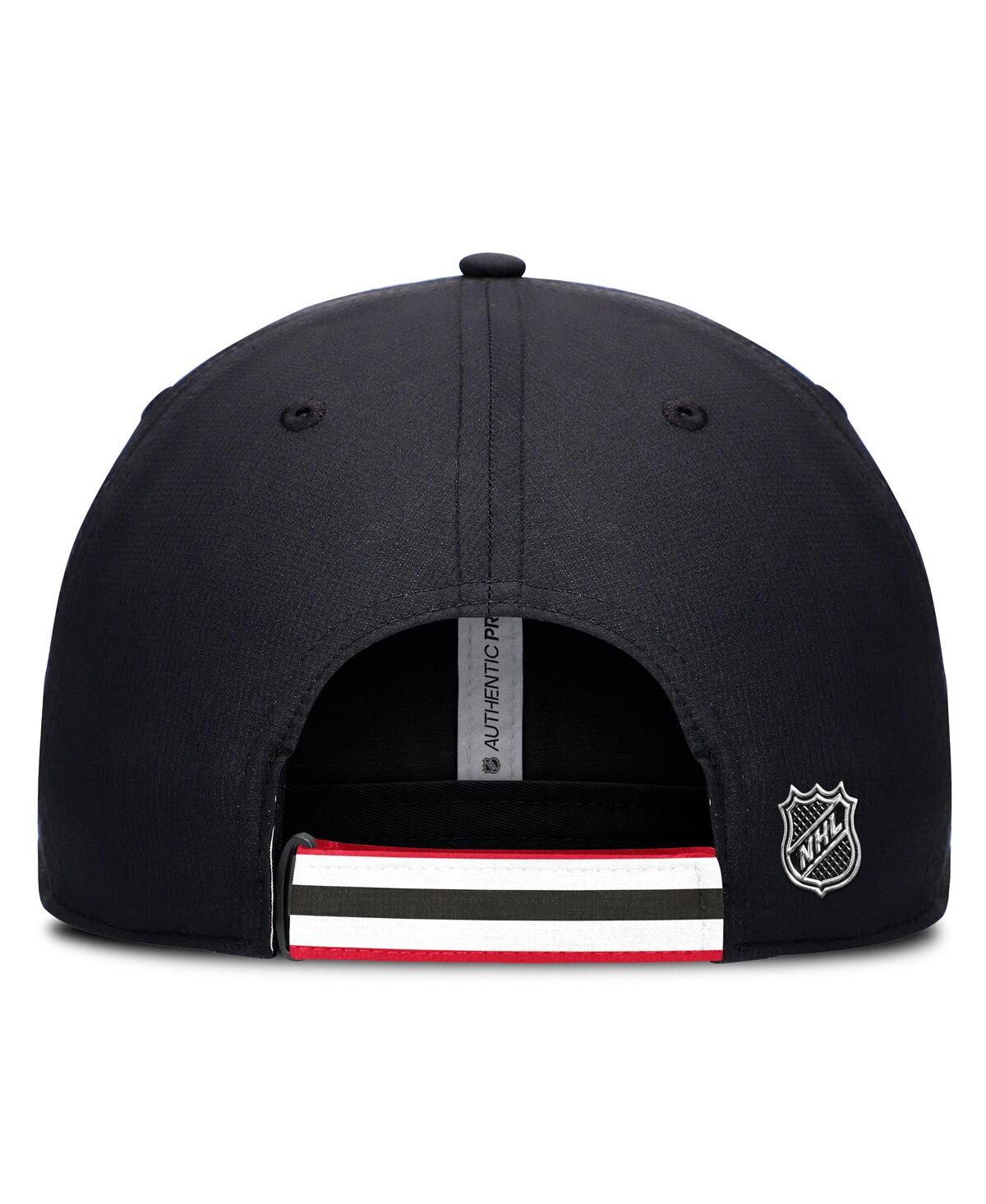 Fanatics Men's Black/red New Jersey Devils Authentic Pro Ripstop Adjustable Hat In Black,red