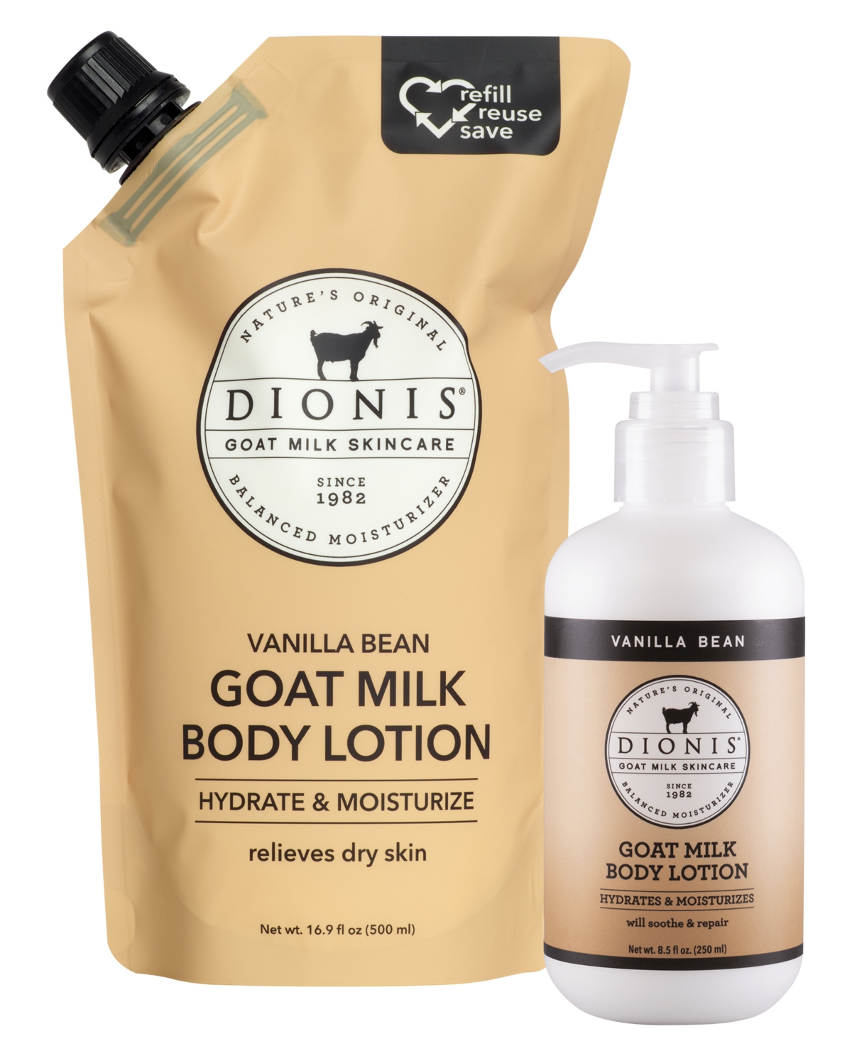 Vanilla Bean Goat Milk Body Lotion Refill Set