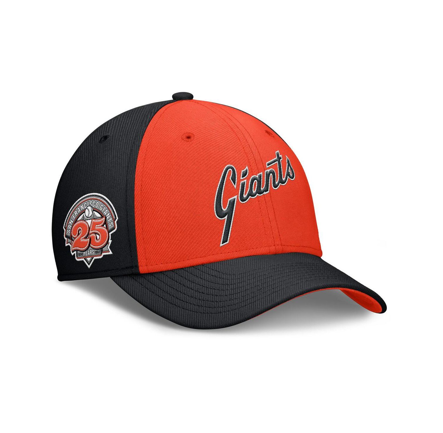 Men's Black/Orange San Francisco Giants Rise Swoosh Performance Flex Hat