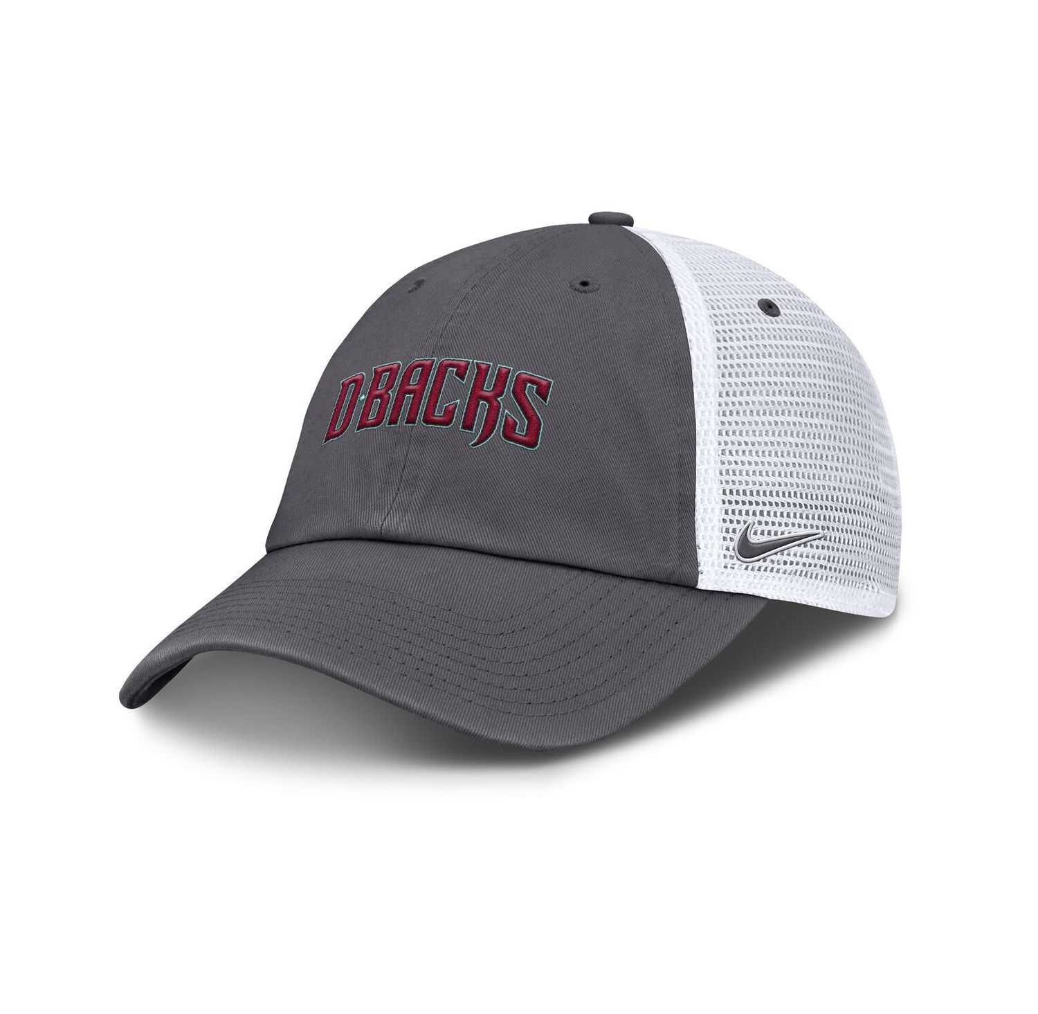 Men's Gray Arizona Diamondbacks Wordmark Club Adjustable Trucker Hat