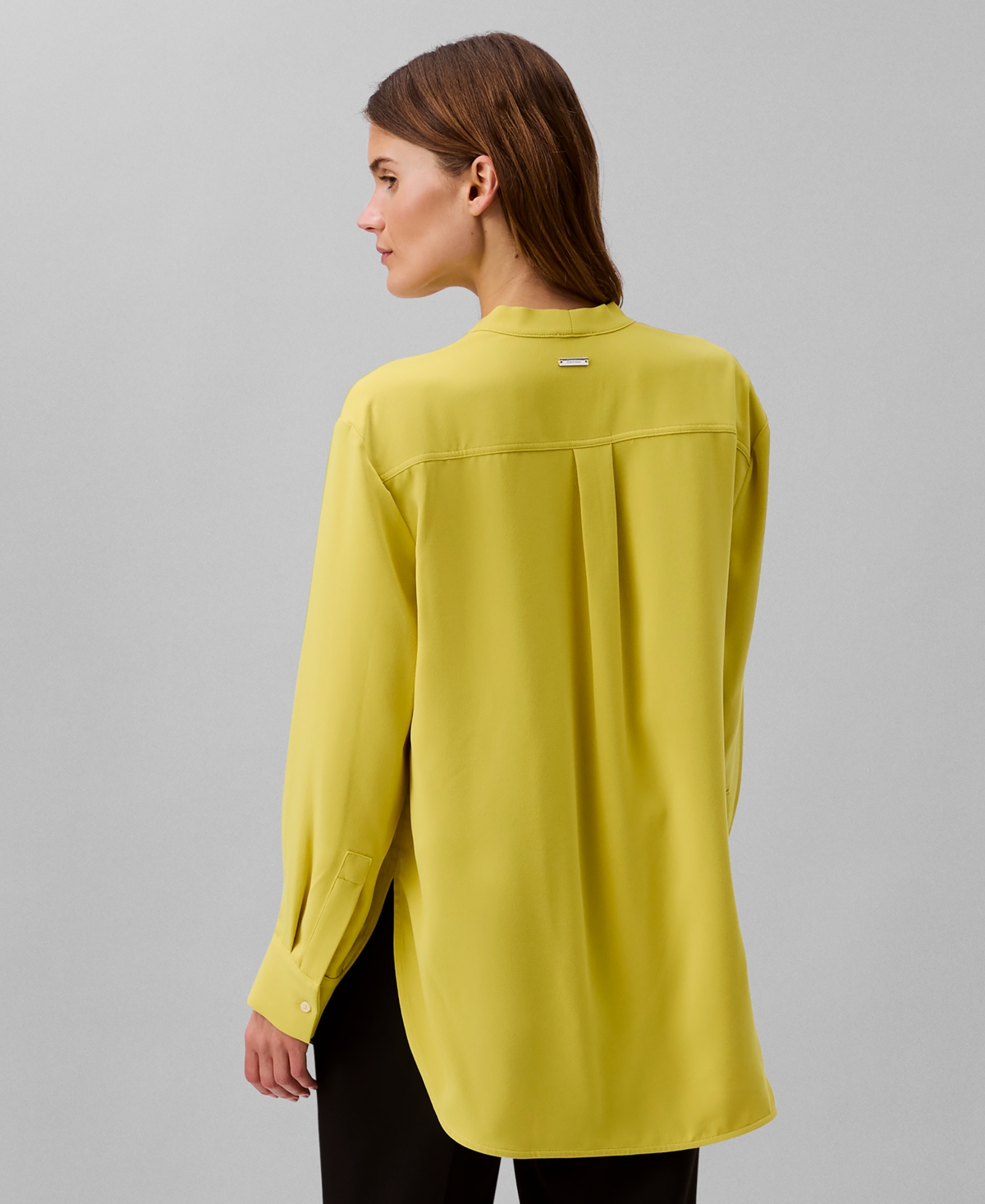 Calvin Klein Women's Relaxed V-neck Popover Tunic In Warm Olive