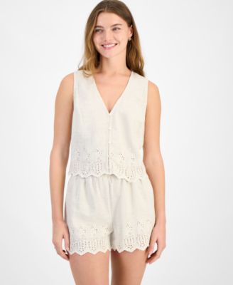 Women's Eyelet Vest Top, Exclusively at Macy's