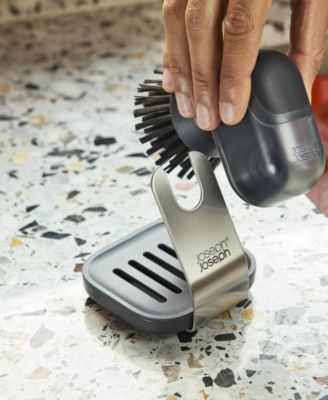 SinkTech 2-Piece Soap-dispensing Palm Brush with Storage Stand