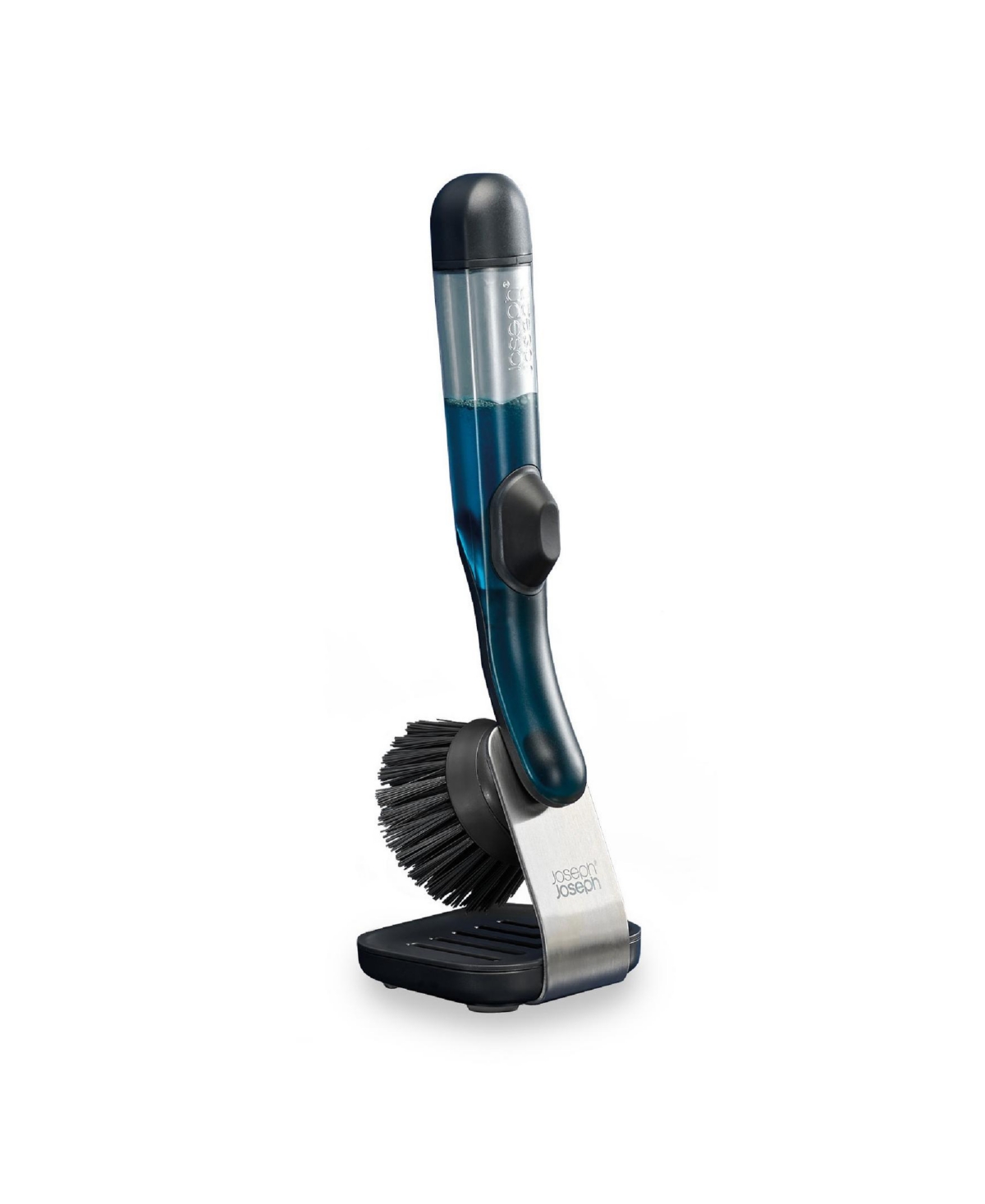 SinkTech 2-Piece Soap-dispensing Dish Brush with Storage Stand - Black