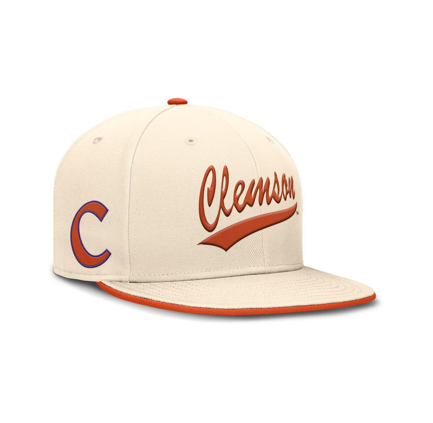 Men's Natural Clemson Tigers Primetime True Performance Fitted Hat