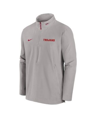 Men's Pewter USC Trojans Sideline Coaches Quarter-Zip Jacket