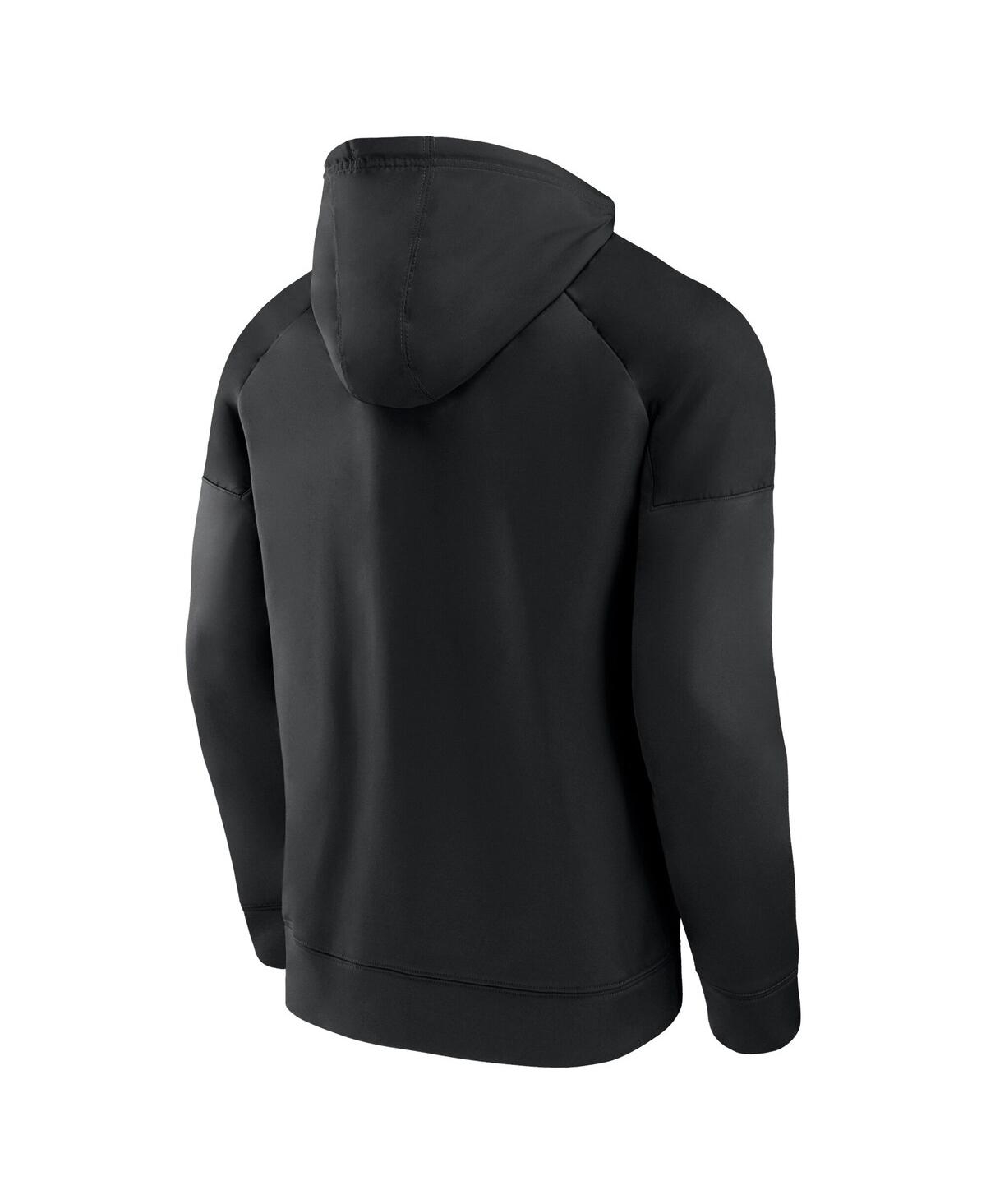 Fanatics Men's Boston Bruins Black Ice Defender Raglan Pullover Hoodie In Black