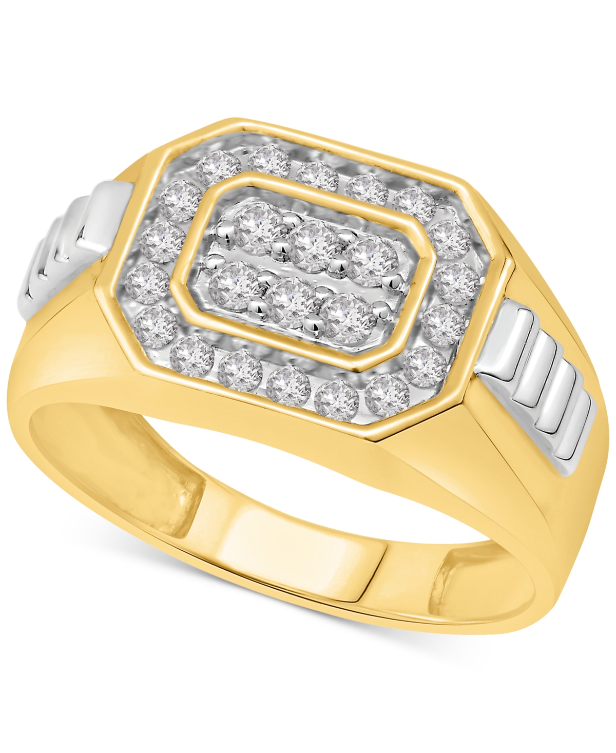 Men's Diamond Octagon Cluster Ring (1/2 ct. t.w.) in 10k Gold - Gold