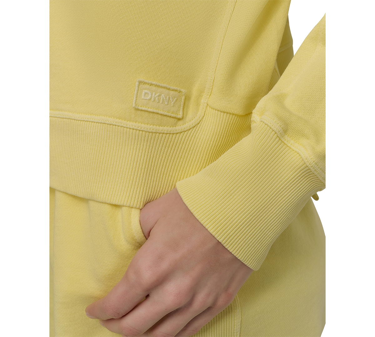 Dkny Sport Women's Cotton Embroidered Logo Pullover Hoodie In Yellow