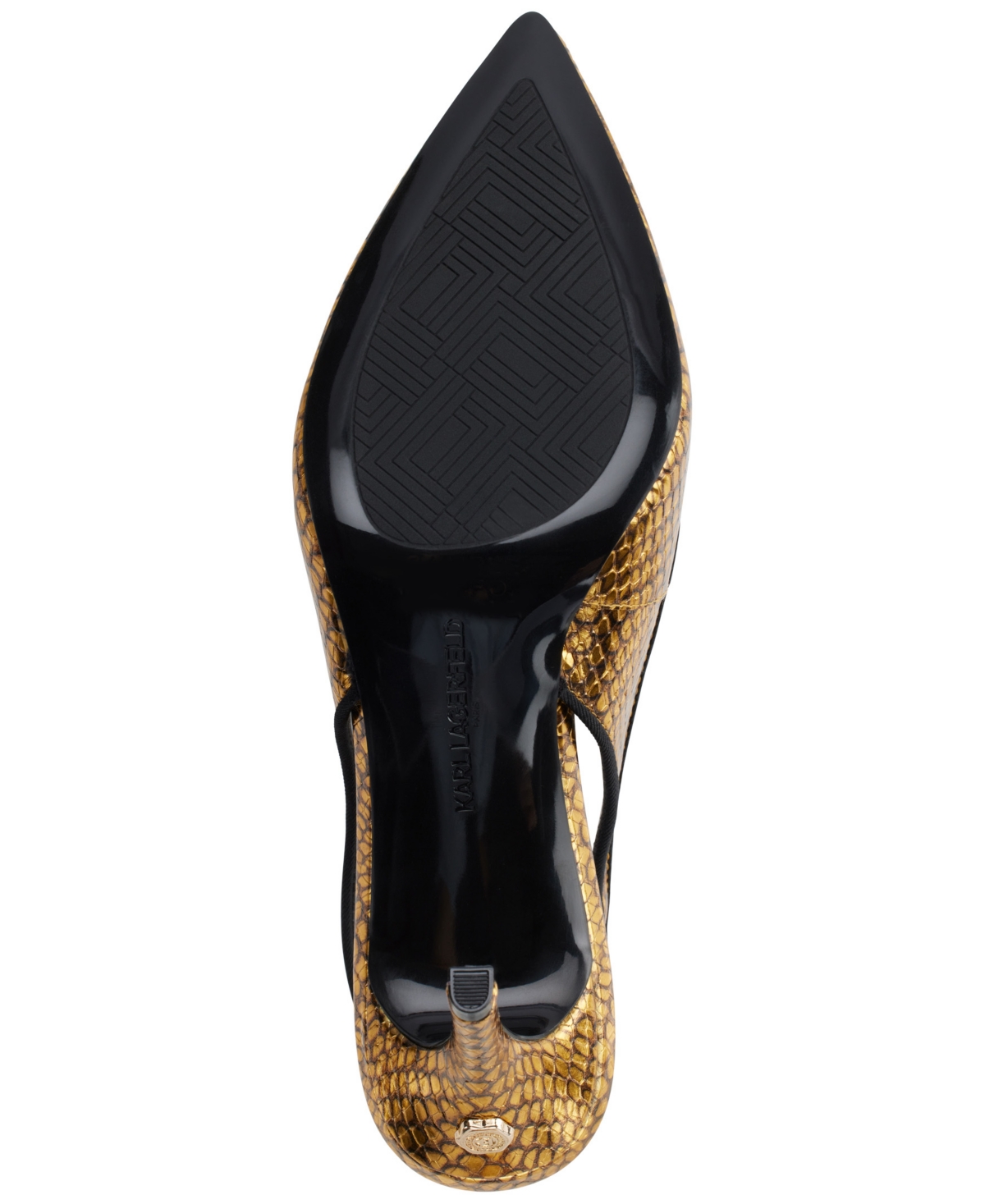 Shop Karl Lagerfeld Women's Rosalyn Slingback Pumps In Gold,black