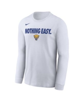 Nike - Men's White Pitt Panthers 2025 On-Court Bench Long Sleeve T-Shirt