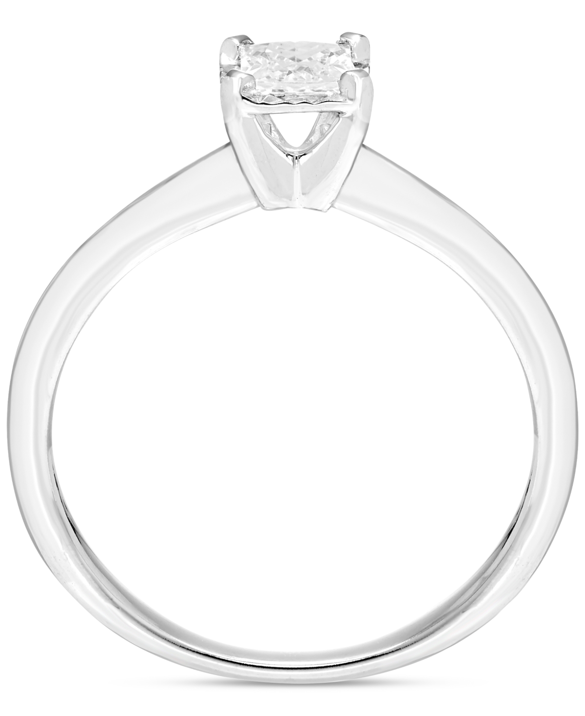Macy's Diamond Solitaire Princess-cut Engagement Ring (1/2 Ct. T.w.) In 14k White Gold In White Gold