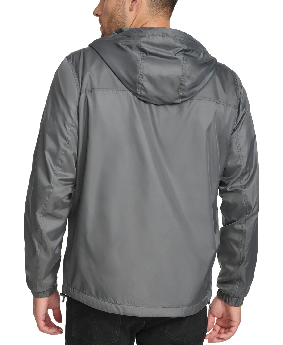 Calvin Klein Men's Polar Fleece Lined Windbreaker In Gray