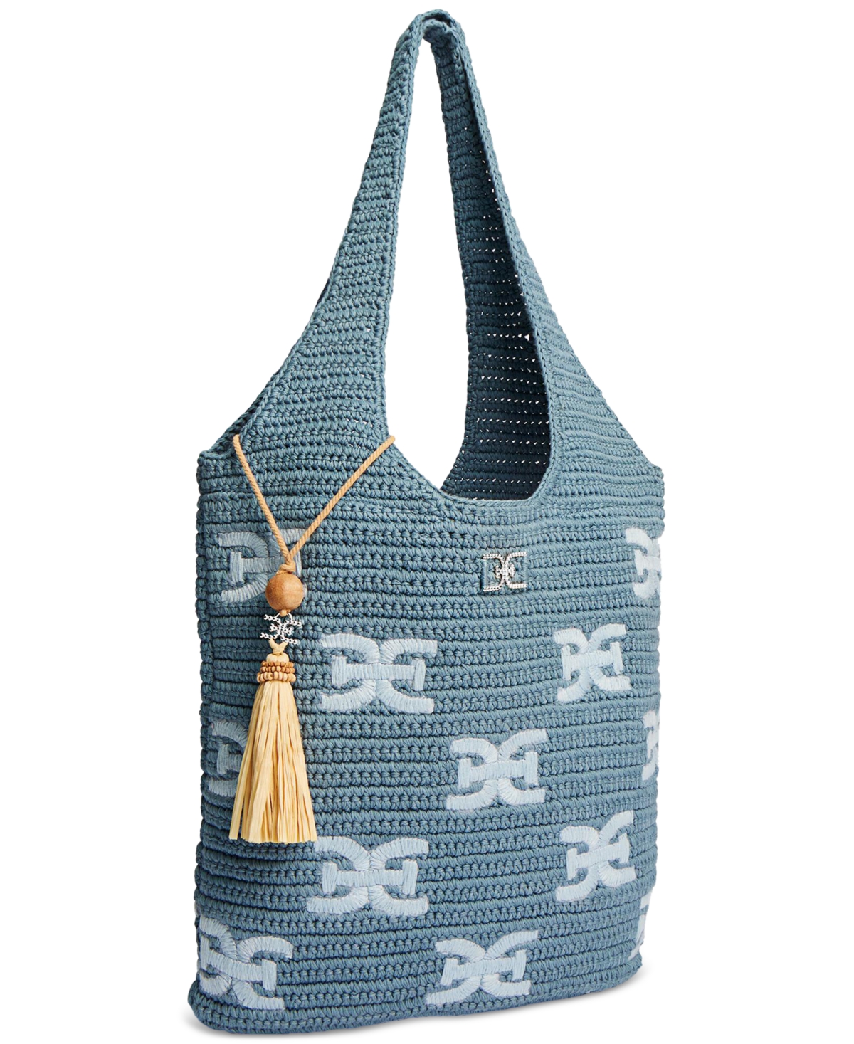 SAM EDELMAN APRIL NORTH SOUTH CROCHET LOGO TOTE 