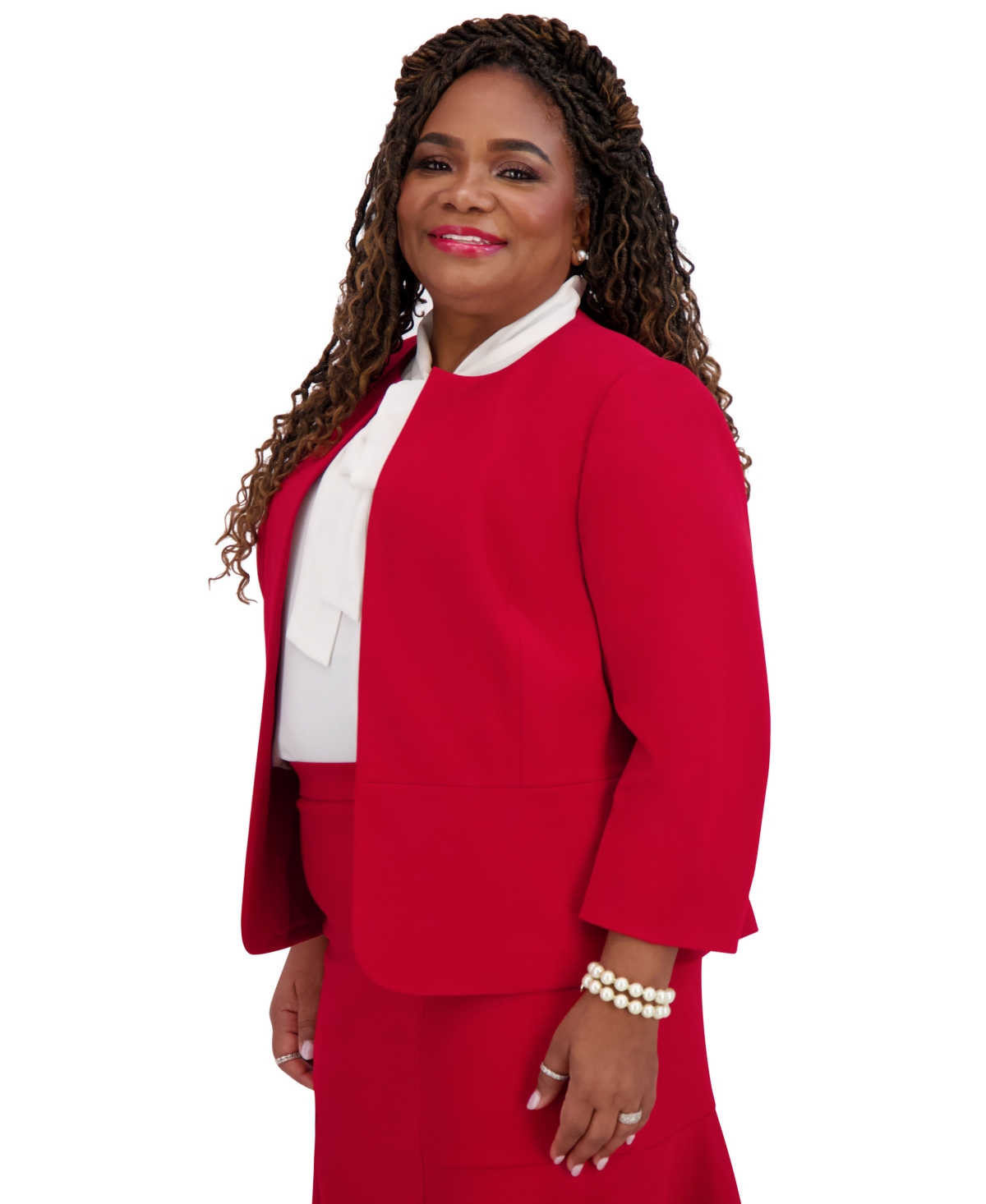 Kasper Women's Open-front Jacket, Regulaur & Plus Size In Crimson